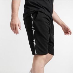 IL SARTO PLUS | TONAL TAPE SHORTS-BLACK